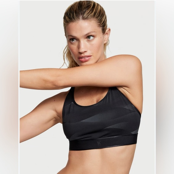 Victoria’s Secret Player Sports Bra Black Wave Non Padded Racerback Size XXL - Picture 2 of 11